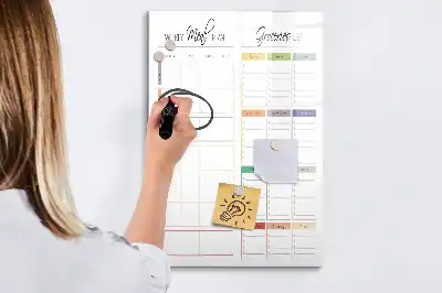 Programme de repas hebdomadaire magnétique tableau effaçable à sec