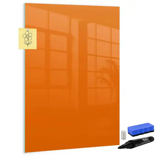 Tableau magnétique effaçable à sec de couleur orange