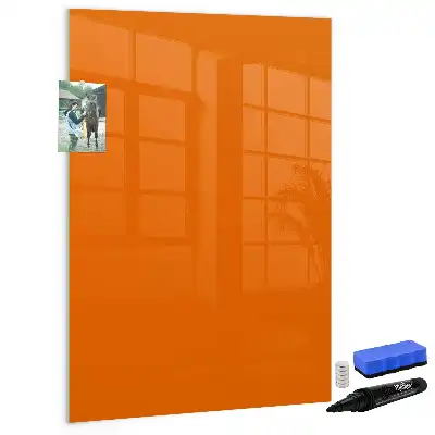Tableau magnétique effaçable à sec de couleur orange