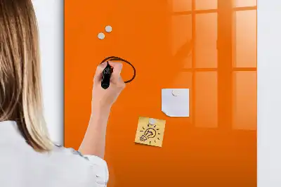 Tableau magnétique effaçable à sec de couleur orange
