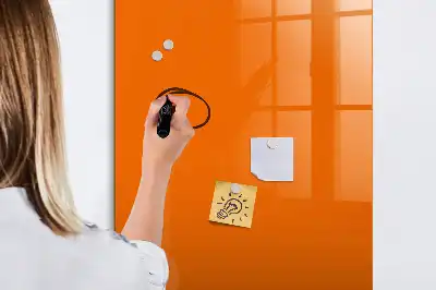 Tableau magnétique effaçable à sec de couleur orange