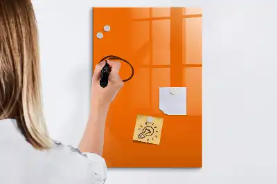 Tableau magnétique effaçable à sec de couleur orange