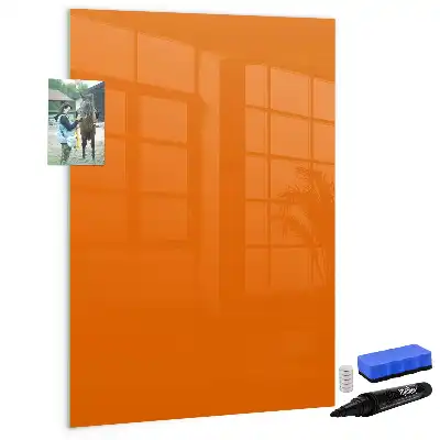 Tableau magnétique effaçable à sec de couleur orange