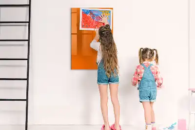 Tableau magnétique effaçable à sec de couleur orange