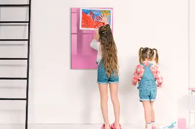 Tableau magnétique effaçable à sec couleur rose
