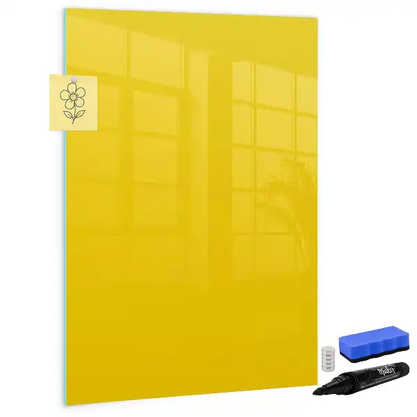 Tableau magnétique effaçable à sec de couleur jaune clair