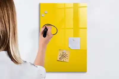 Tableau magnétique effaçable à sec de couleur jaune clair
