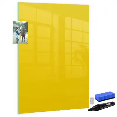 Tableau magnétique effaçable à sec de couleur jaune clair