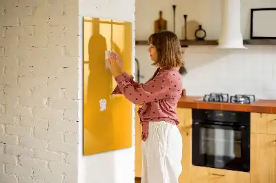 Tableau magnétique effaçable à sec de couleur jaune or