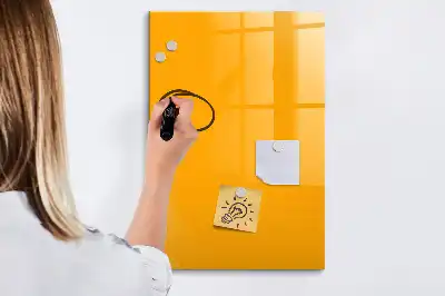 Tableau magnétique effaçable à sec de couleur jaune or