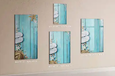 Tableau magnétique effaçable à sec motif planches bleues de plage