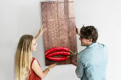 Tableau magnétique effaçable à sec motif piments sur planche