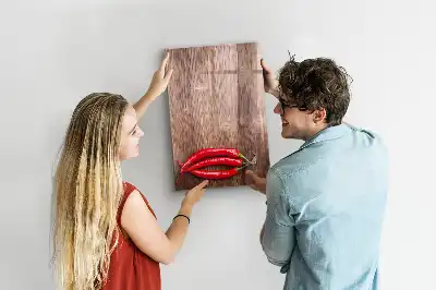 Tableau magnétique effaçable à sec motif piments sur planche