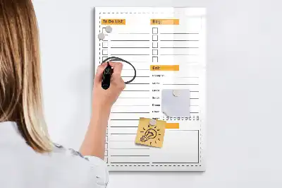 Tableau magnétique effaçable à sec pour liste de tâches