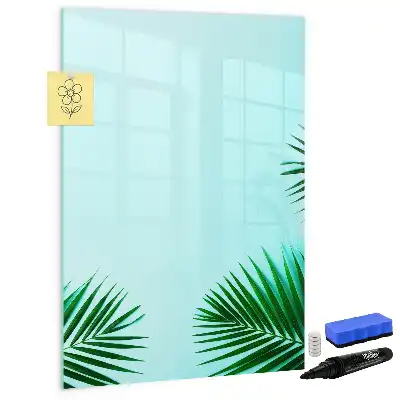 Tableau magnétique effaçable à sec motif feuilles exotiques