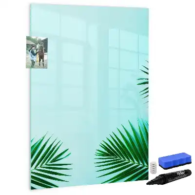 Tableau magnétique effaçable à sec motif feuilles exotiques