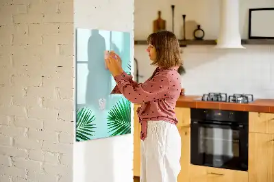 Tableau magnétique effaçable à sec motif feuilles exotiques