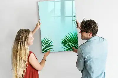 Tableau magnétique effaçable à sec motif feuilles exotiques