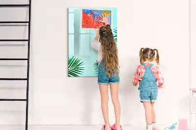Tableau magnétique effaçable à sec motif feuilles exotiques