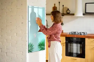 Tableau magnétique effaçable à sec motif feuilles exotiques