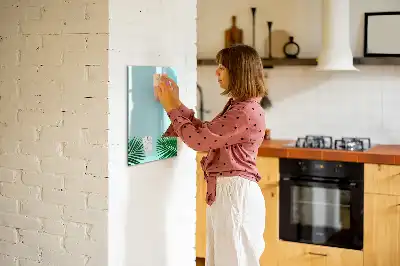Tableau magnétique effaçable à sec motif feuilles exotiques