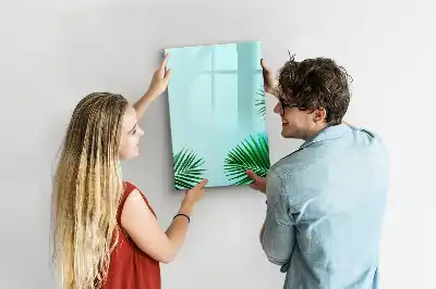 Tableau magnétique effaçable à sec motif feuilles exotiques