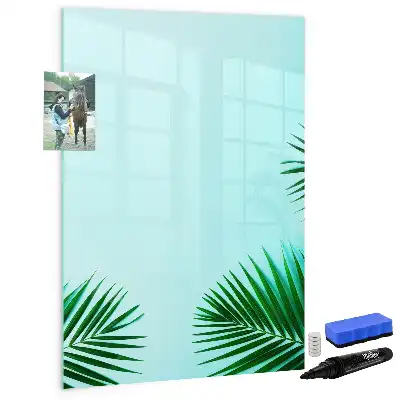 Tableau magnétique effaçable à sec motif feuilles exotiques