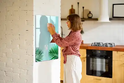 Tableau magnétique effaçable à sec motif feuilles exotiques