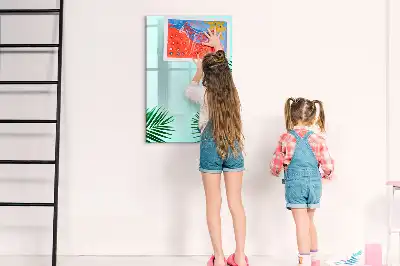 Tableau magnétique effaçable à sec motif feuilles exotiques