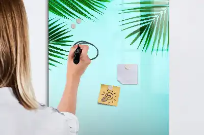 Tableau magnétique effaçable à sec motif feuilles de palmier