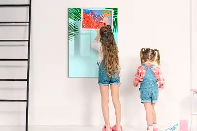 Tableau magnétique effaçable à sec motif feuilles de palmier