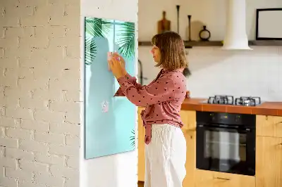 Tableau magnétique effaçable à sec motif feuilles de palmier