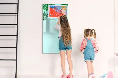 Tableau magnétique effaçable à sec motif feuilles de palmier