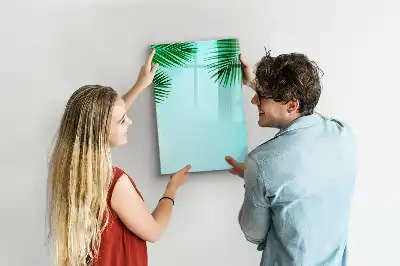 Tableau magnétique effaçable à sec motif feuilles de palmier
