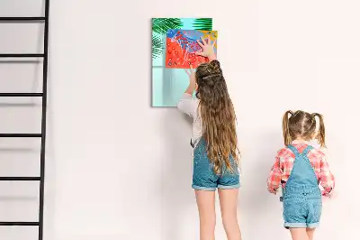Tableau magnétique effaçable à sec motif feuilles de palmier