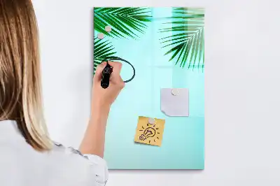 Tableau magnétique effaçable à sec motif feuilles de palmier
