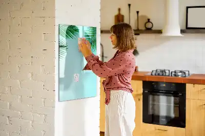 Tableau magnétique effaçable à sec motif feuilles de palmier
