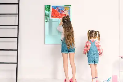 Tableau magnétique effaçable à sec motif feuilles de palmier