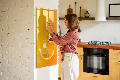 Tableau magnétique effaçable à sec jus d'orange