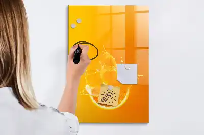 Tableau magnétique effaçable à sec jus d'orange