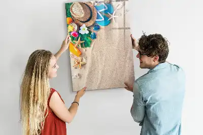 Tableau magnétique effaçable à sec motif plage de sable