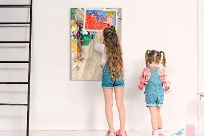 Tableau magnétique effaçable à sec motif plage de sable