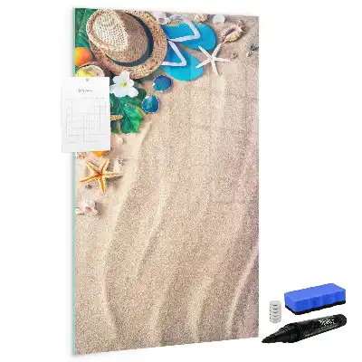 Tableau magnétique effaçable à sec motif plage de sable