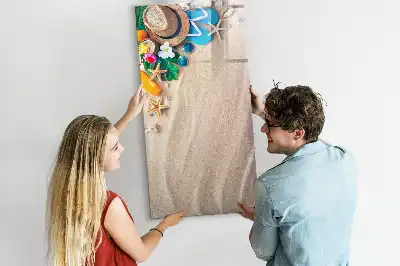 Tableau magnétique effaçable à sec motif plage de sable