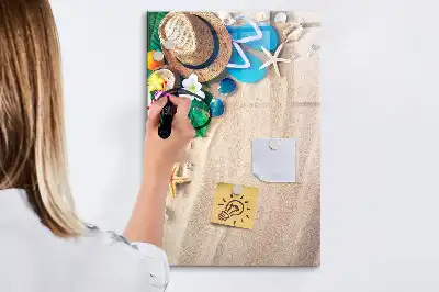 Tableau magnétique effaçable à sec motif plage de sable
