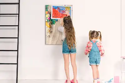 Tableau magnétique effaçable à sec motif plage de sable