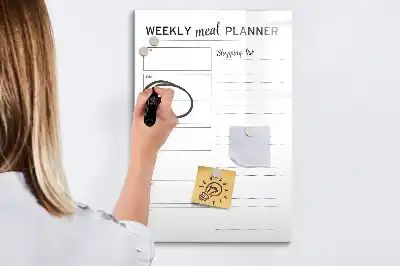 Planificateur de repas hebdomadaire tableau magnétique effaçable à sec