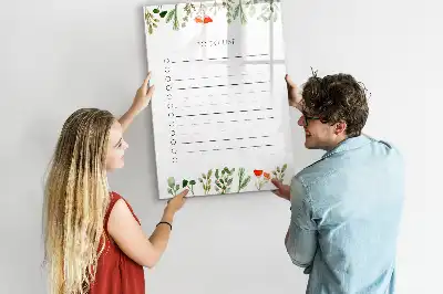 Tableau magnétique effaçable à sec modèle liste du jour