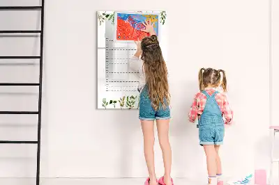 Tableau magnétique effaçable à sec modèle liste du jour
