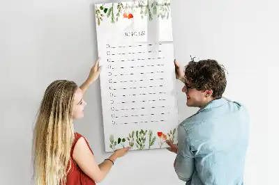 Tableau magnétique effaçable à sec modèle liste du jour